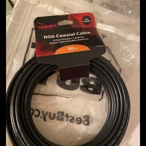 Rocketfish™ - 50' RG6 In-Wall Indoor/Outdoor Coaxial A/V Cable - Black
